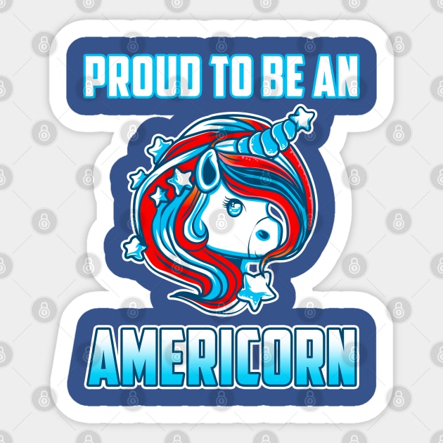 Proud to be an Americorn Unicorn Sticker by creative